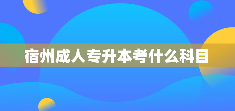 宿州成人专升本考什么科目